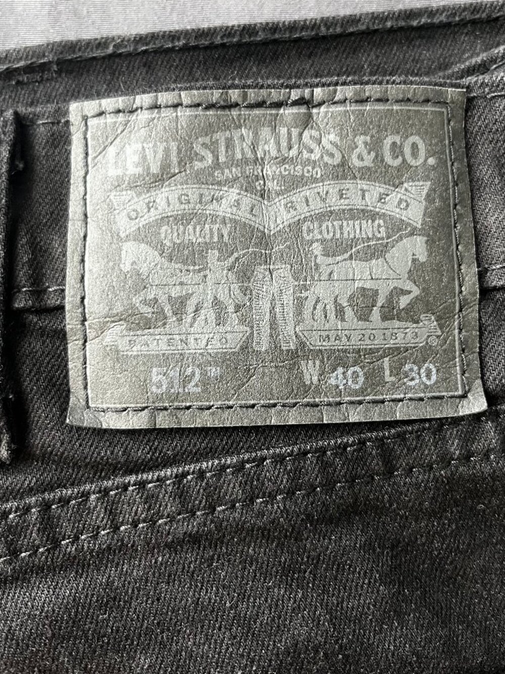 Levi's 512 Slim Taper Jeans - Black Wash - Mens W40 L30